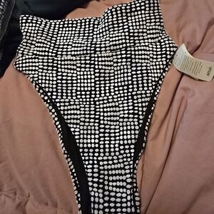 Aerie Black and White Bikini Bottoms XXS